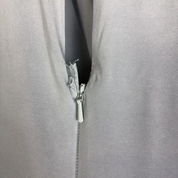 ALFRED SUNG Platinum Light Blue Jersey Sateen Mikado Long Gown with Sash Size 0 - Picture 11 of 11